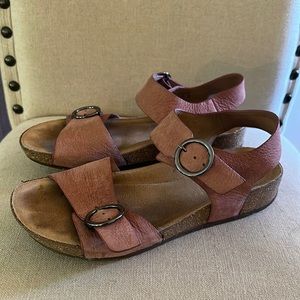 Hotter Women’s Tourist Leather Cork Adjustable Sandals Pink Size 8.5